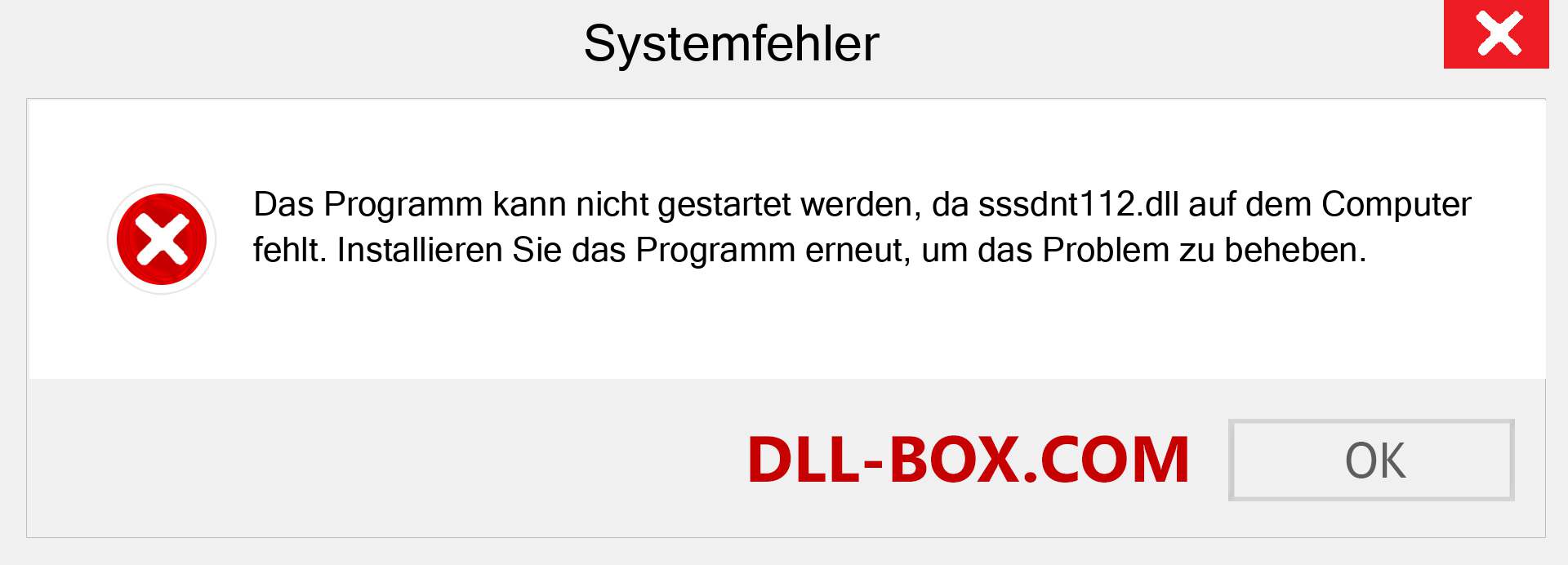 sssdnt112.dll-Datei fehlt?. Download für Windows 7, 8, 10 - Fix sssdnt112 dll Missing Error unter Windows, Fotos, Bildern