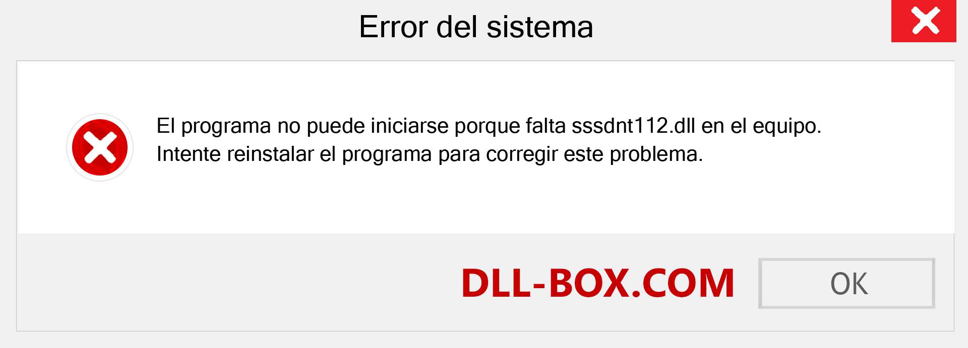 ¿Falta el archivo sssdnt112.dll ?. Descargar para Windows 7, 8, 10 - Corregir sssdnt112 dll Missing Error en Windows, fotos, imágenes