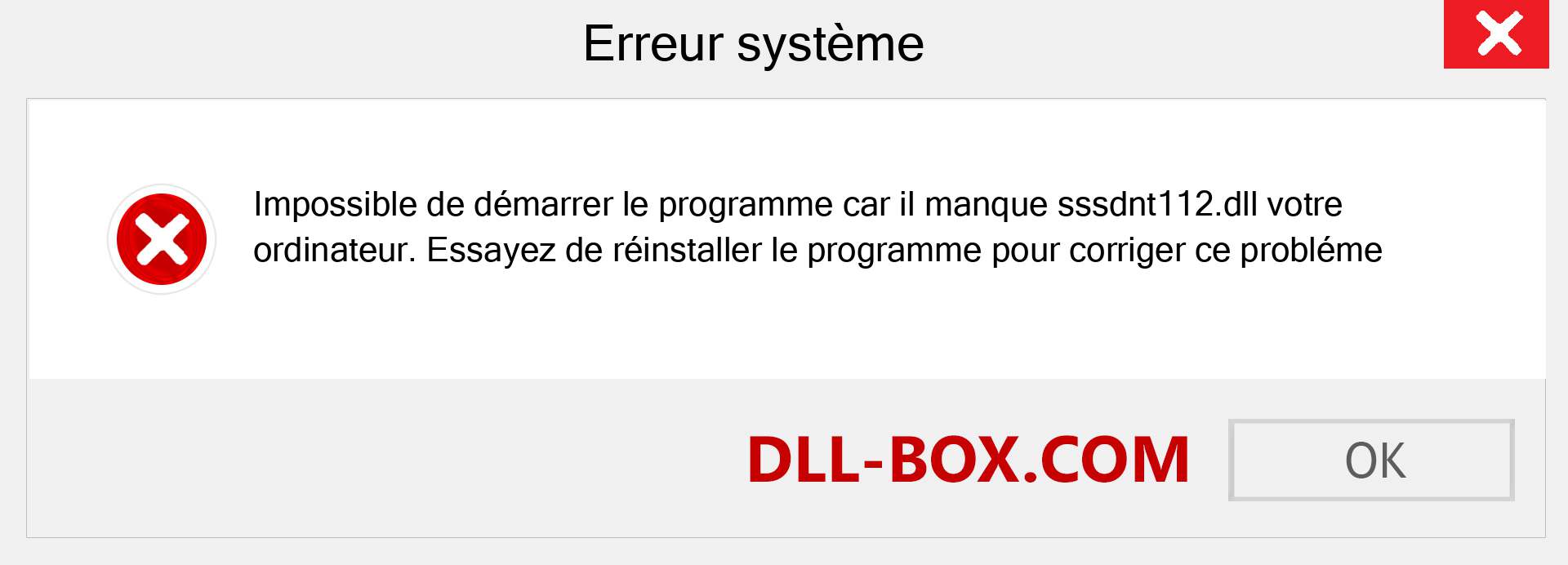 Le fichier sssdnt112.dll est manquant ?. Télécharger pour Windows 7, 8, 10 - Correction de l'erreur manquante sssdnt112 dll sur Windows, photos, images