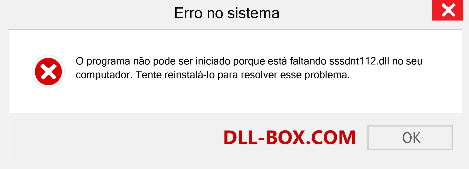 Arquivo sssdnt112.dll ausente ?. Download para Windows 7, 8, 10 - Correção de erro ausente sssdnt112 dll no Windows, fotos, imagens